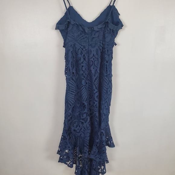 Selfie Leslie NWT blue mermaid dress lace overlay US large - Picture 2 of 7